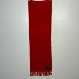 Elegant Red Scarf with Fringe